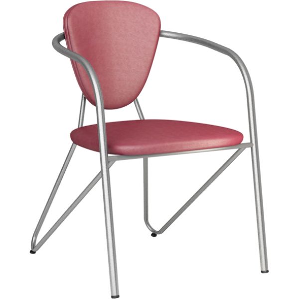 Офисный стул из экокожи с подлокотниками, темно-бордовый