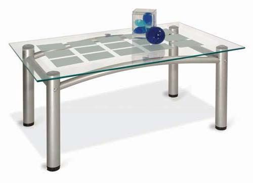 Стол журнальный Мебелик Робер 3М металлик/прозрачное стекло