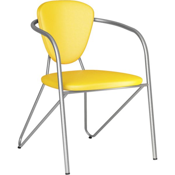 Офисный стул с подлокотниками, желтый