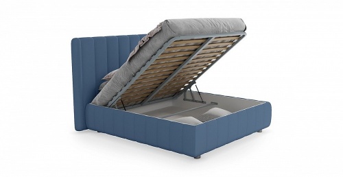 Кровать Наоми 140 x 200 с подъемным механизмом Темно-голубой