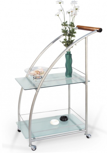 Стол сервировочный Мебелик Баккара металлик/матовое стекло