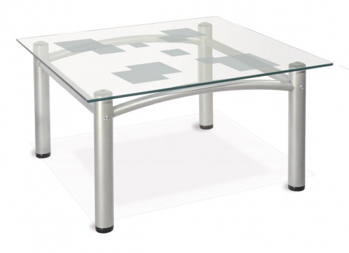 Стол журнальный Мебелик Робер 2М металлик/прозрачное стекло