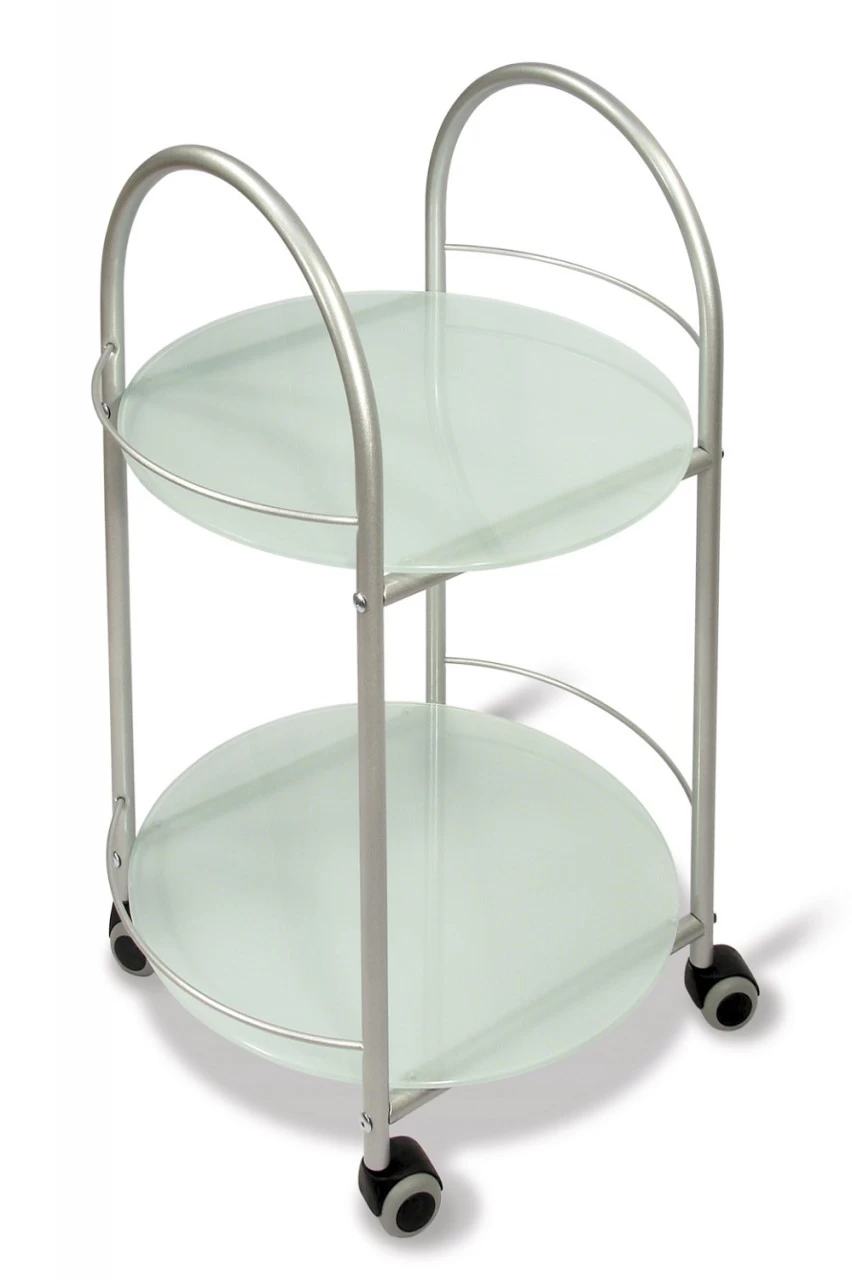 Стол сервировочный Мебелик Гольф металлик/матовое стекло