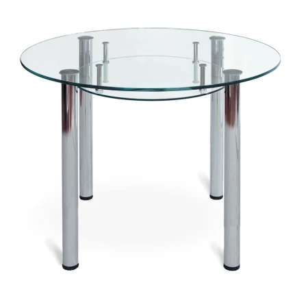 Стол обеденный Мебелик Робер 13МП хром, столешница - стекло без рисунка