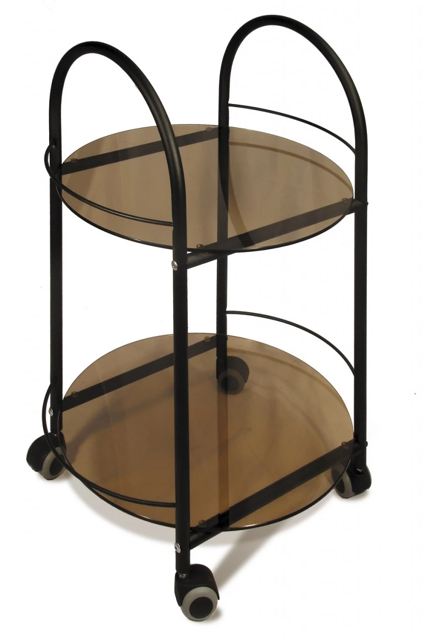 Стол сервировочный Мебелик Гольф чёрный/тонированное стекло