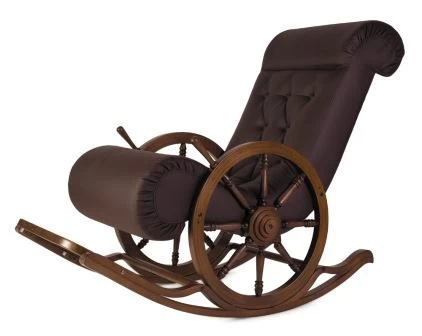 Кресло-качалка Мебелик Штурвал Тенария 4 эко-кожа темно-коричневый