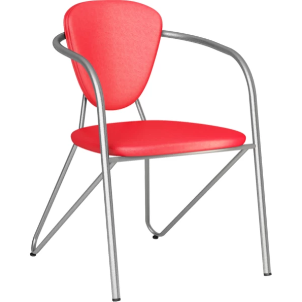Офисный стул с подлокотниками, ярко-красный