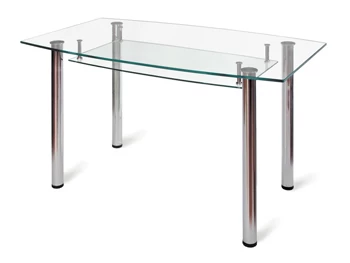 Стол обеденный Мебелик Робер 4МП хром, столешница - стекло без рисунка